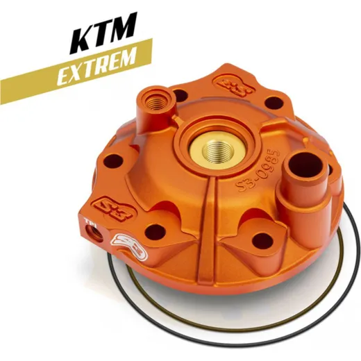 S3 Extreme Enduro Cylinder Head & Insert Kit Low Compression - Orange for: KTM/Husqvarna for 250EXC
