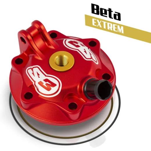 S3 Extreme Enduro Cylinder Head & Insert Kit Low Compression - Red for: Beta RR250 for RR2502T, RR2502TENDURO