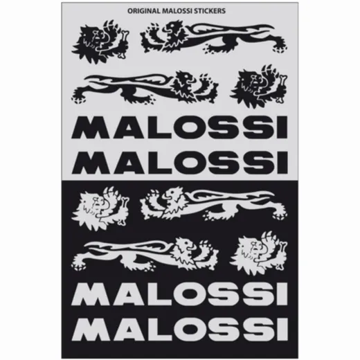 Malossi Aufkleber-Blätter schwarz/silber 3 Stück