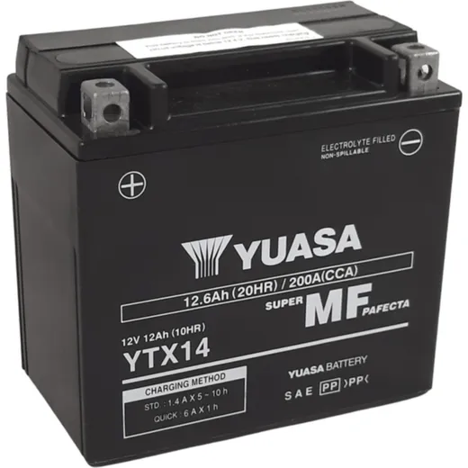YUASA W/C Battery Maintenance Free Factory Activated - YTX14 FA for BMW, Aprilia, Honda