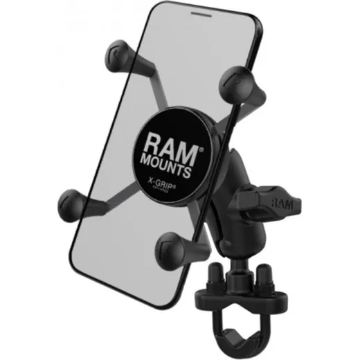 RAM MOUNTS X-Grip® Short Arm Phone Holder with Handlebar U-Bolt Base for Honda, Yamaha, Suzuki