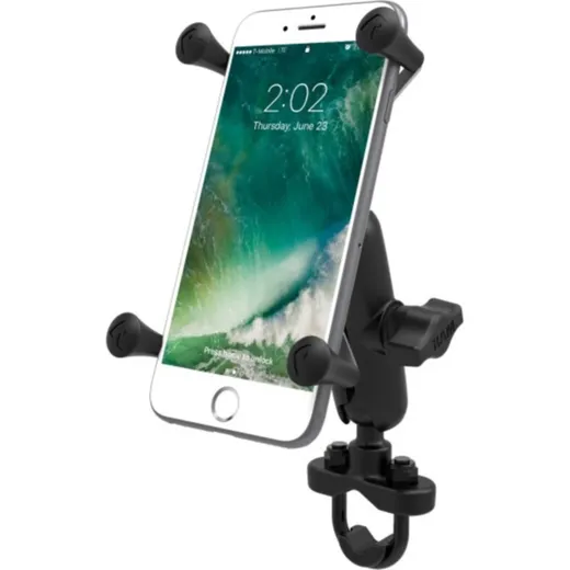 RAM MOUNTS X-Grip® Medium Arm Phone Holder with Handlebar U-Bolt Base - Large Phones for Honda, Yamaha, Suzuki
