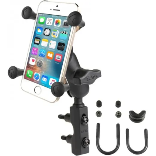 RAM MOUNTS X-Grip® Short Arm Phone Holder with Brake/Clutch Reservoir U-Bolt Base für Honda, Yamaha, Suzuki