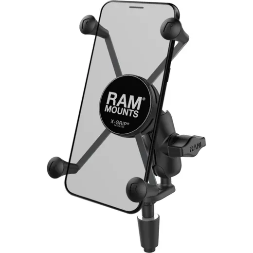 RAM MOUNTS X-Grip® Short Arm Phone Holder with Fork Stem Base - Large Phones for Honda, Yamaha, Suzuki