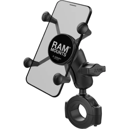 RAM MOUNTS X-Grip® Short Arm Phone Holder with Large Handlebar Base