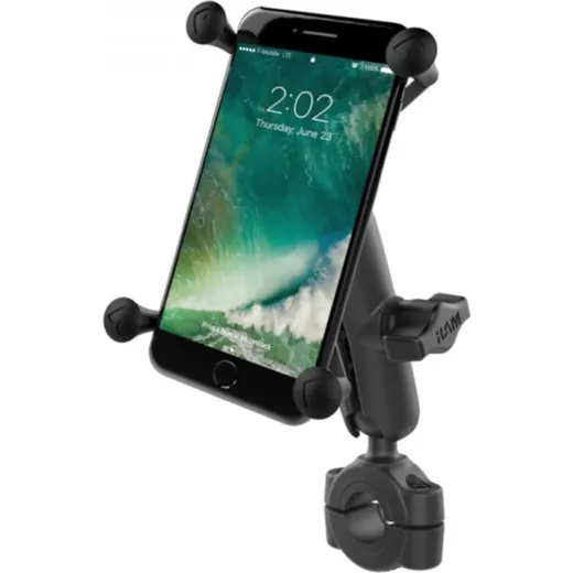 RAM MOUNTS X-Grip® Medium Arm Phone Holder with Medium Handlebar Base - Large Phones for Honda, Yamaha, Suzuki