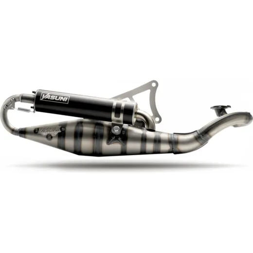 YASUNI Carrera 10 Full Exhaust System Black - Minarelli Horizontal for Yamaha, Aprilia, MBK