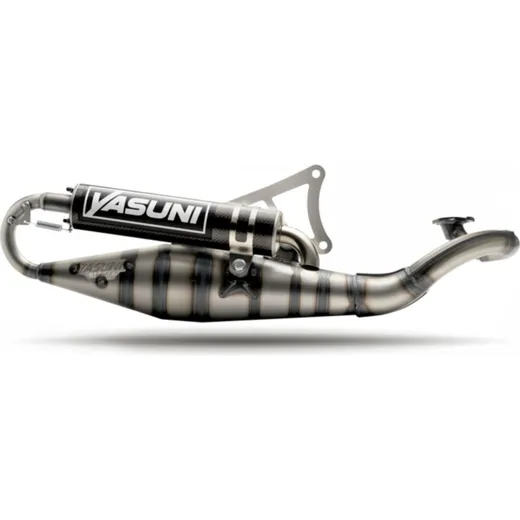 YASUNI Carrera 10 Full Exhaust System Carbon - Minarelli Horizontal for Yamaha, Aprilia, MBK
