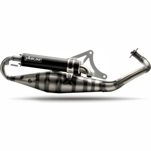 YASUNI Carrera 10 Full Exhaust System Black - for: Piaggio for NRG50, NTT50, TYPHOON50 Gilera RUNNER50, STALKER50