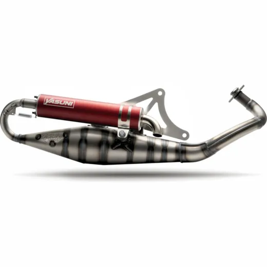 YASUNI Carrera 10 Full Exhaust System Red - for: Piaggio for NRG50, NTT50, TYPHOON50 Gilera RUNNER50, STALKER50