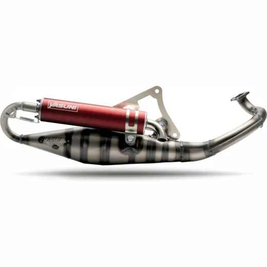YASUNI Carrera 10 Full Exhaust System Rot - für: Peugeot für KISBEE502T, SPEEDFIGHT4502T, STREETZONE502T