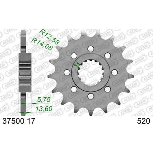 AFAM Steel Standard Front Sprocket 37500-520 für Aprilia RS660