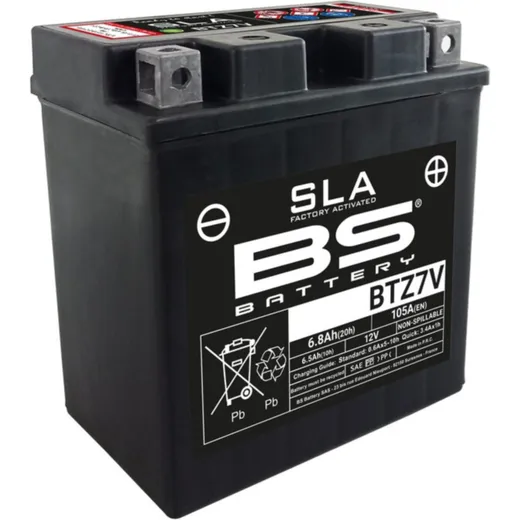 BS BATTERY SLA Battery Maintenance Free Factory Activated - BTZ7V for Yamaha N-MAX125, TRICITY125