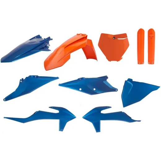 POLISPORT Metal FLow Plastic Kit Blue/Orange - for: Beta KTM for 125SX, 150SX, 250SX