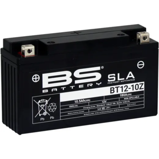 BS BATTERY SLA Battery Maintenance Free Factory Activated - BT12-10Z for Zontes 310T, 310V, 310X