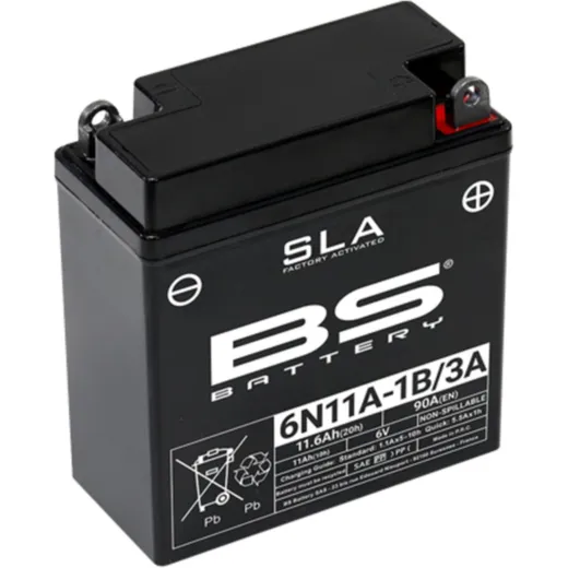 BS BATTERY SLA Maintenance Free Factory Activated - 6N11A-1B/3A for Husqvarna SMS125, TE125, WR125