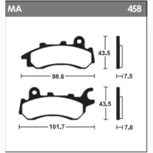 TECNIUM Bremsbelag Organisch - MA458 für Honda CB125F