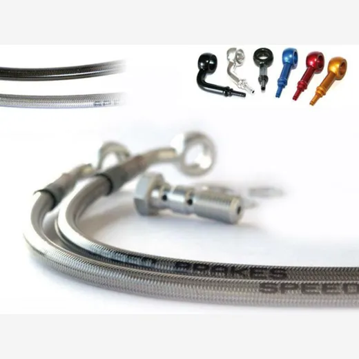 SPEEDBRAKES Aviation Bremsschlauch Edelstahl/Rot Anschluss 100161274