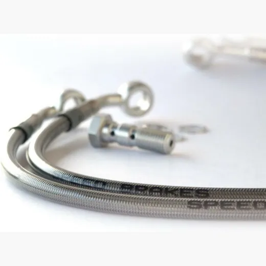 SPEEDBRAKES Aviation Bremsschlauch Carbon/Silber Banjo für Suzuki GSX250 5001
