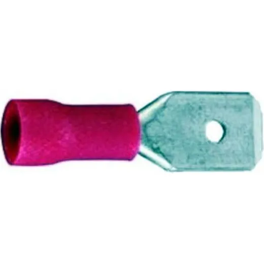 Spade connector male red 0.25-1.0