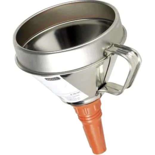 Tin funnel with brass filter & removable spout