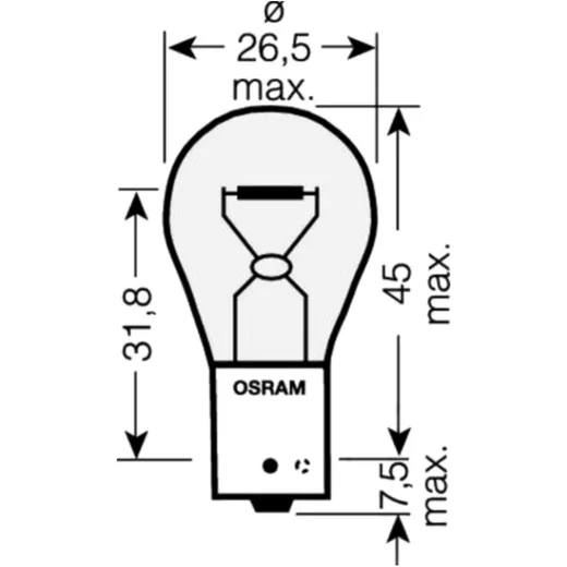 Lampe 12V21W BAU15S Osram 2er Blister JMP 1590332 passend für: