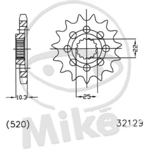 Zahnrad Racing-Ritzel 13Z Teilung 520 503212913S