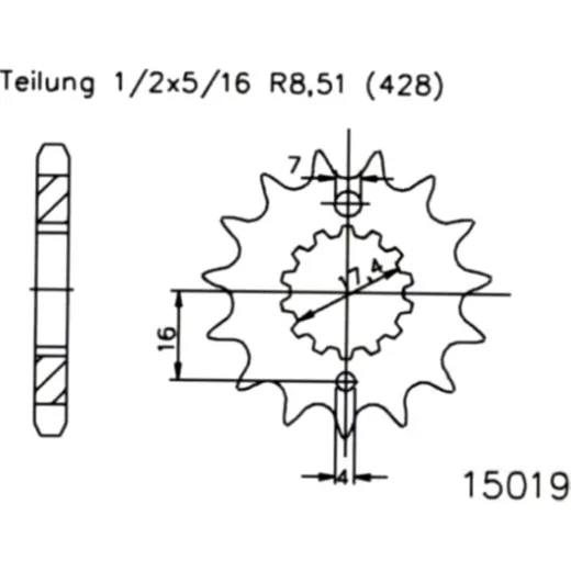 Zahnrad Ritzel 17Z Teilung 428 501501917