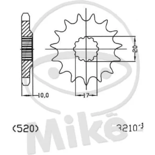 Zahnrad Ritzel 13Z Teilung 520 503210313