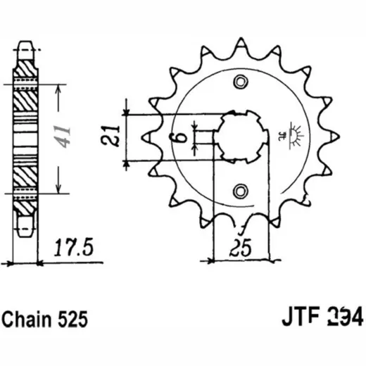 Zahnrad Ritzel 15Z Teilung 525 JTF29415