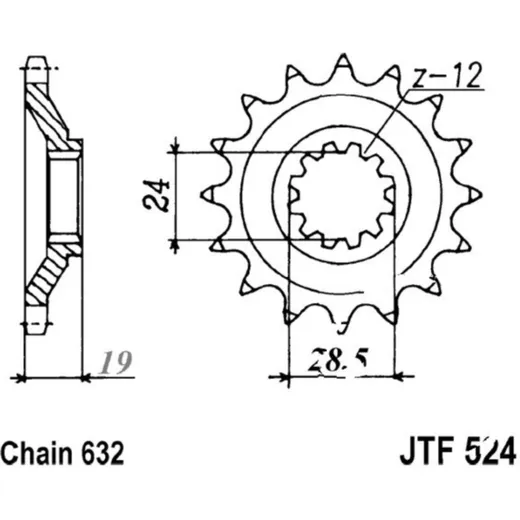 Zahnrad Ritzel 15Z Teilung 632