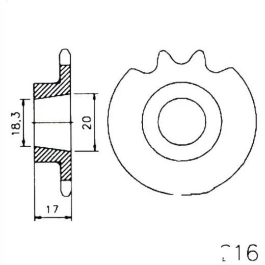 Zahnrad Ritzel 15Z Teilung 420