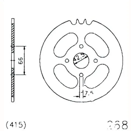 Rear sprocket 40 tooth pitch 415