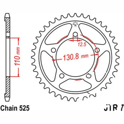 Rear sprocket 45 tooth pitch 525 sil