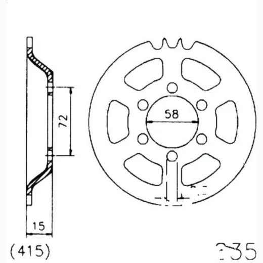 Rear sprocket 47 tooth 415 black