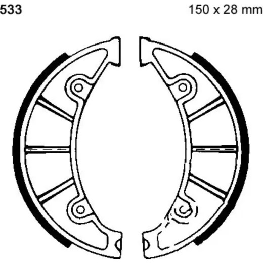 Brake shoes rear with springs ebc Y533