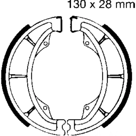Brake shoes grooved inc springs ebc S602G