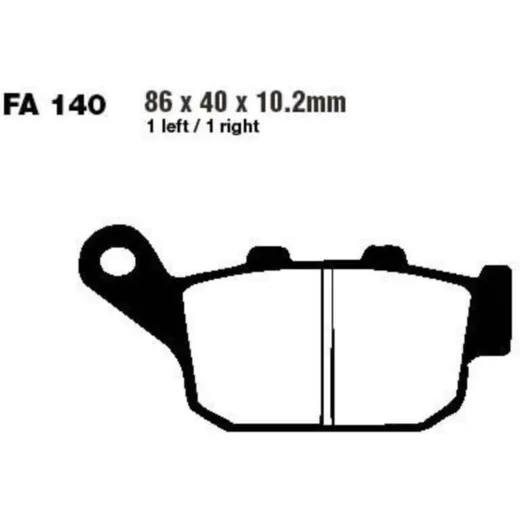 Brake pads scooter sintered hh ebc SFA140HH