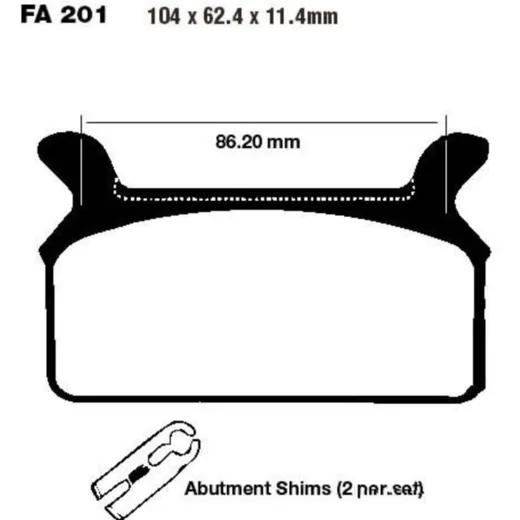 Brake pads sintered hh ebc FA201HH