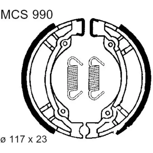 Brake shoes rear with springs trw luc MCS990