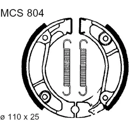 Brake shoes inc springs trw MCS804