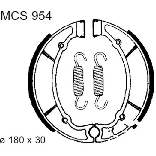 Brake shoes inc springs trw MCS954