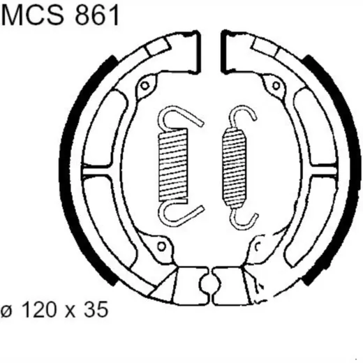 Brake shoes inc springs trw MCS861