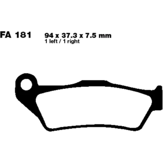 Bremsklotz Semi - Sinter V EBC passend für: Husqvarna TE, TC, WR, FE, TM Racing MX, EN, SMM