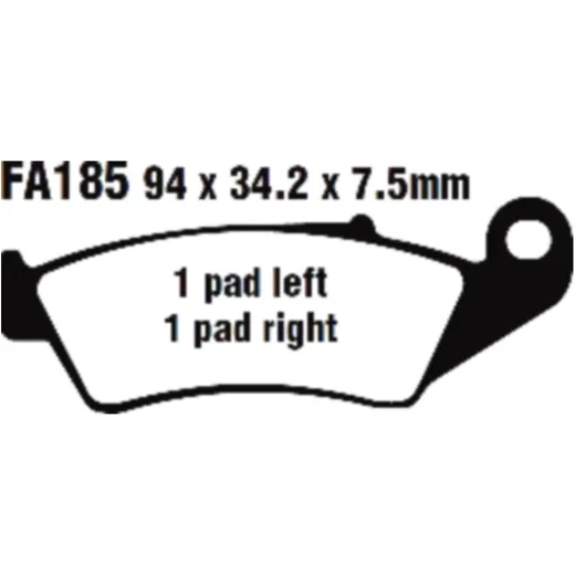 Brake pads sintered epfa EBC for: Honda CRF, XR, CR, Beta RR, Xtrainer, RX
