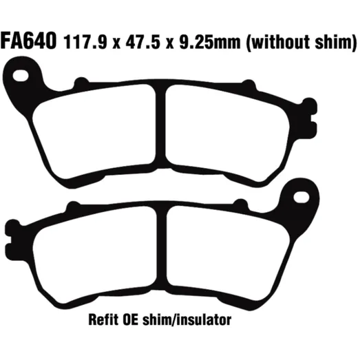 Bremsklotz Semi-Sinter V EBC für Cruiser und Touring Bikes 7370092