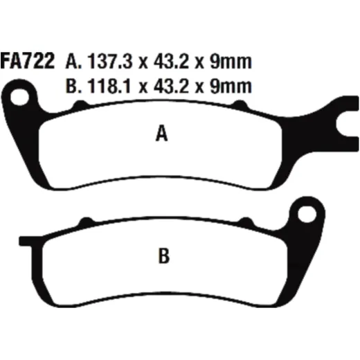 Bremsklotz Standard EBC passend für: AJS Tempest, Cadwell, Clubman, Lexmoto Viper