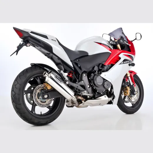 Rac 1 slip on exhaust - silver for: HONDA CB600 Hornet PC41, CBR600F PC41