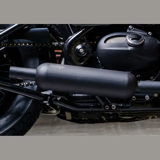 Retro Classic Slip on Ersatzdämpfer - silber Auspuff für: TRIUMPH Bonneville Bobber DV01, Bonneville Speedmaster DV01