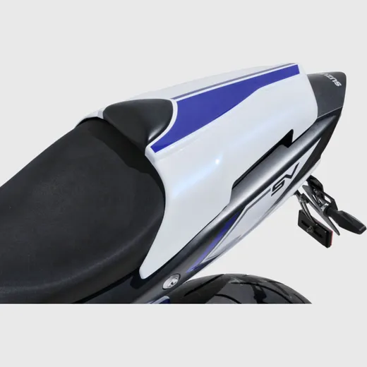 Seat cover - white/blue for: SUZUKI SV 650 WCX0/WCX1